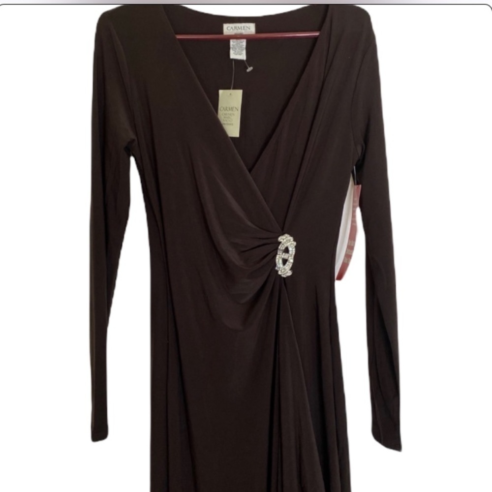 CARMEN MARC VALVO New LONG DRESS Rhinestones